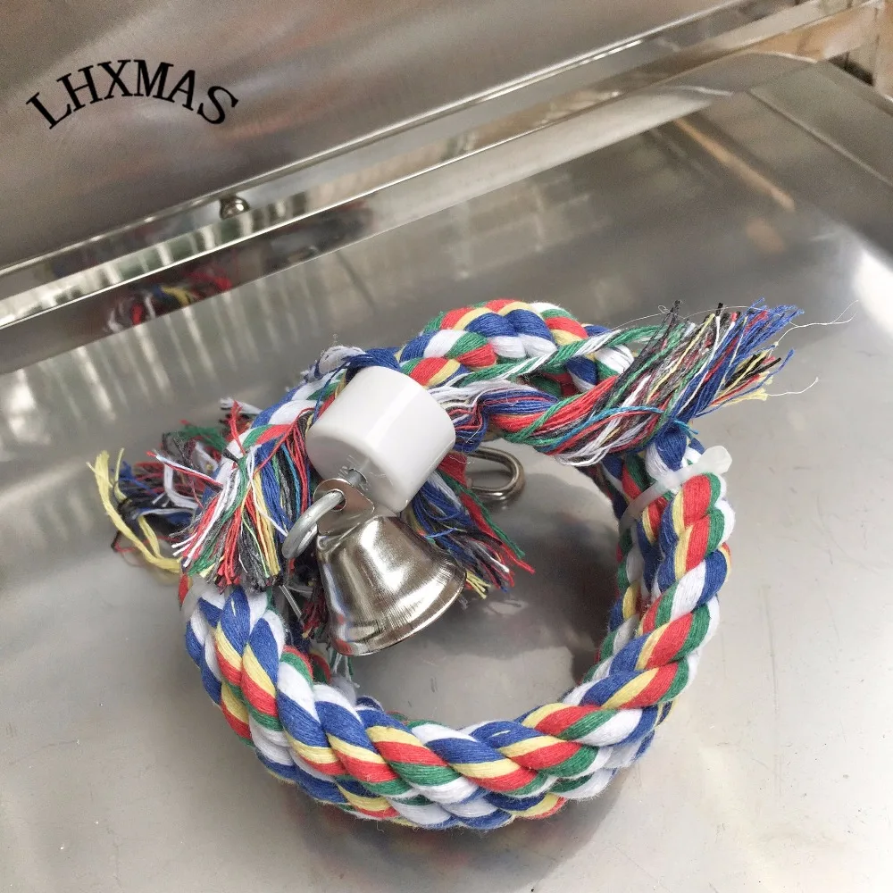 20 &quotХлопок Веревка Игрушки Попугай Попугаи Cockatiels Птица С Колоколом T048|large parrot