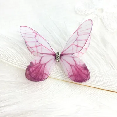pinky Атласная шифоновая пряжа Бабочка патч шитье аппликация платье Купальник аксессуары для волос обувь сумки DIY Украшение для одежды нашивки - Цвет: pinky