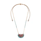 Регулируемая цепочка, этническое длинное ожерелье с кулоном, разноцветные цветочные бусины, Очаровательное ожерелье в стиле бохо макси, Женские Ювелирные изделия