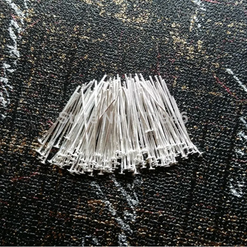 Серьги и иглы с плоской головкой серебристые булавки пенальти 20 мм (в комплекте 80