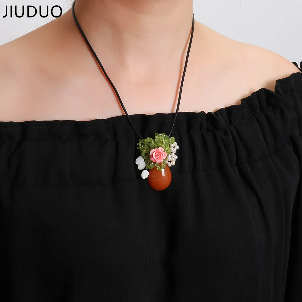 Натуральный брошки Жемчужный Цветок для женщин 2017 Мода Броши из природного камня