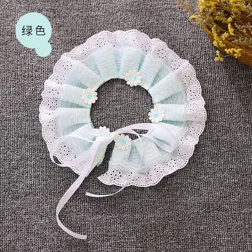 Flower green Ошейник для кошек японский стиль ветер собака для домашних животных маленькая собака с ошейник с кружевным бантом ошейник xs-xl товары для домашних животных - Цвет: Flower green
