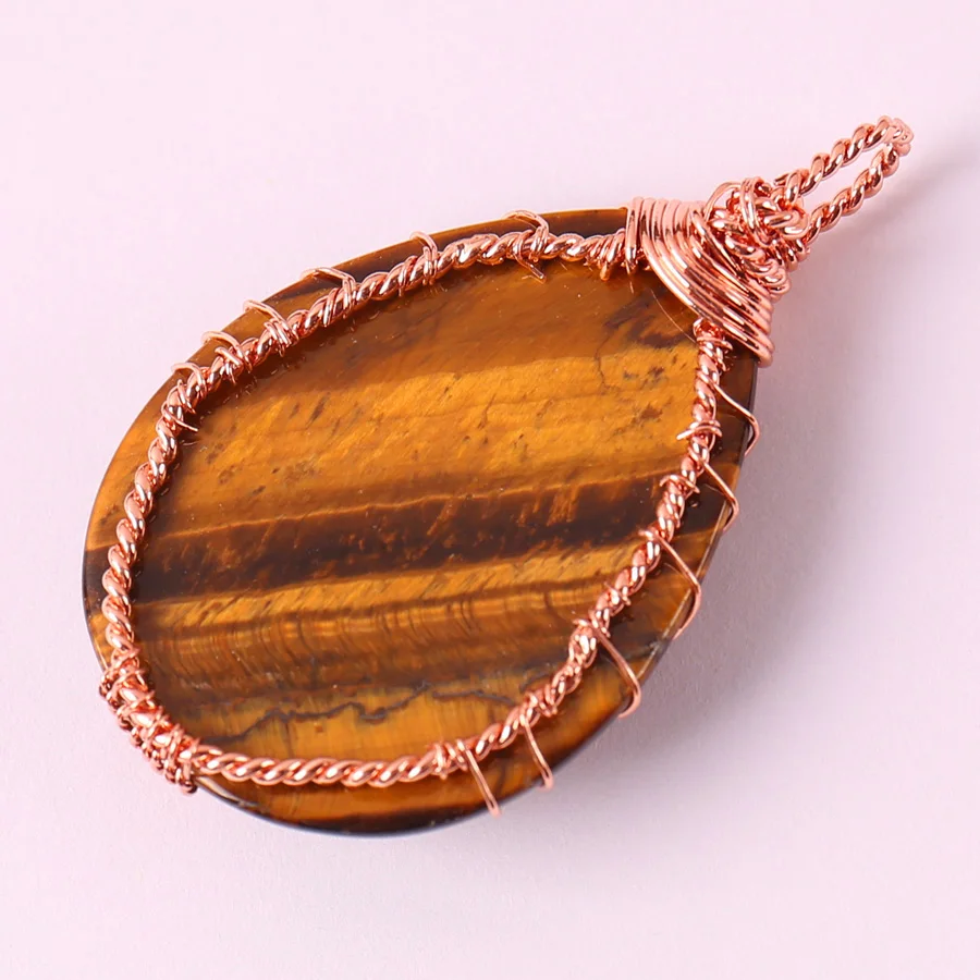 Ручная работа Проволочная пленка натуральный камень зеленый авантюрин тигерин