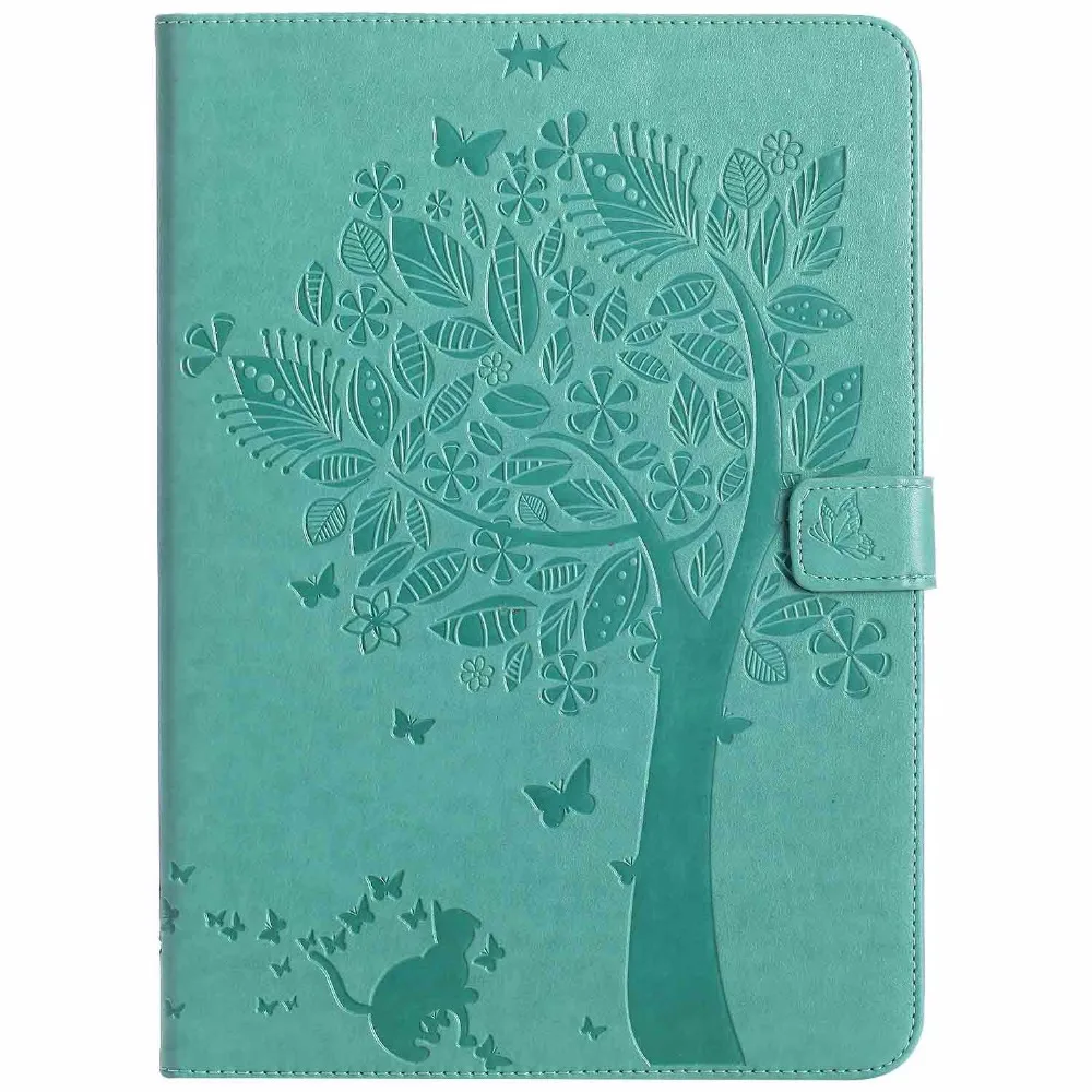 Для Coque iPad Air 2 Чехол кошка из тисненой искусственной кожи Магнитная застежка Стенд чехол автовключение/сна Smart Cover для iPad Air2/Air 1