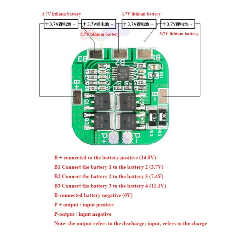 2PCS 4S 14 8 V 10A 18650 li Ion модуль зарядного устройства литиевой батареи Защитная плата PCB