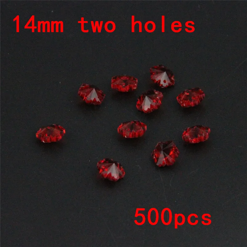 Хрустальные бусины в виде снежного цветка горячая Распродажа 500 шт. 14 мм красные с