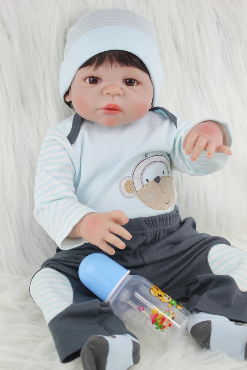 

22" Full Silicone Body Reborn Baby Doll Toys Lifelike 55cm Newborn Boy Babies Dolls Fashion Birthday Gift Waterproof Bathe Toy