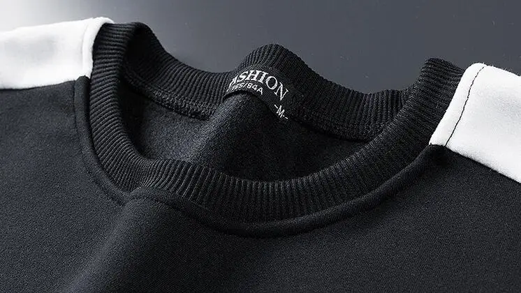 

Rlyaeiz Mens Tracksuit 2018 Autumn Two Piece Set Men Sweat Suit Striped Patchwork Hoodies + Pants Male Sporting Suits 4XL