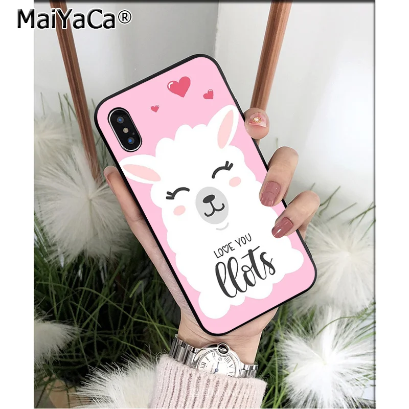 MaiYaCa Llama Alpacas животное ТПУ Мягкий силиконовый чехол для телефона чехол для iPhone 6S 6plus 7plus 8 8Plus X Xs MAX 5 5S XR