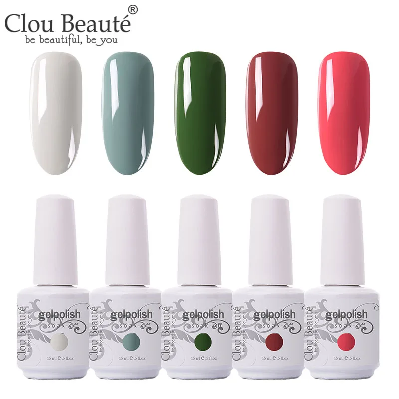 Clou Beaute 5 шт./лот УФ гель лак для ногтей Набор для маникюра геллак Полупостоянный гибридный дизайн ногтей УФ-гель для ногтей - Цвет: 5pcs-15ml-ZH38
