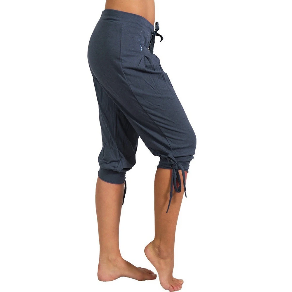 SFIT новые женские модные хлопковые льняные короткие штаны, женские одноцветные повседневные свободные Капри размера плюс 5XL