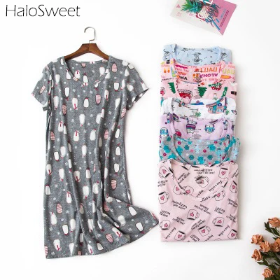 HaloSweet 90 кг размера плюс 100% хлопок ночное белье женская ночная рубашка винтажное