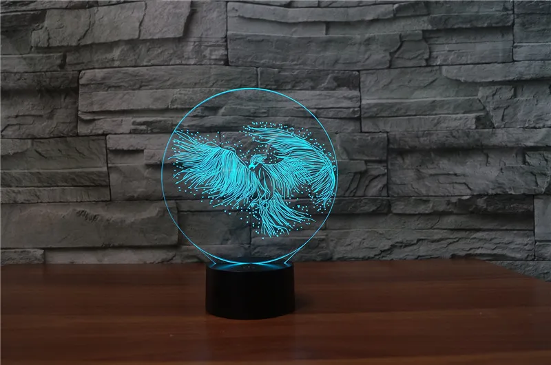 Акриловые птица 3D Light 7 цветов меняется настроение света попугай LED, декоративный стол Lampara touch Luminaria лампы для ребенка ночник
