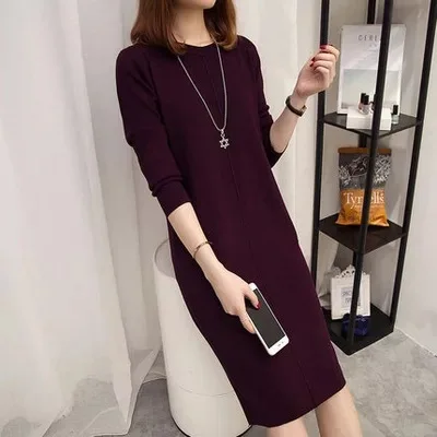 Европейская и американская мода платье свободные длинные однотонные юбка плюс