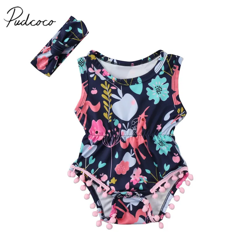 Комбинезон для новорожденных без рукавов с цветочным принтом и кисточками | Мать