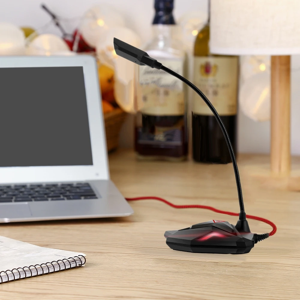 Настольный игровой Конденсатор Запись микрофон светодиодный индикатор USB