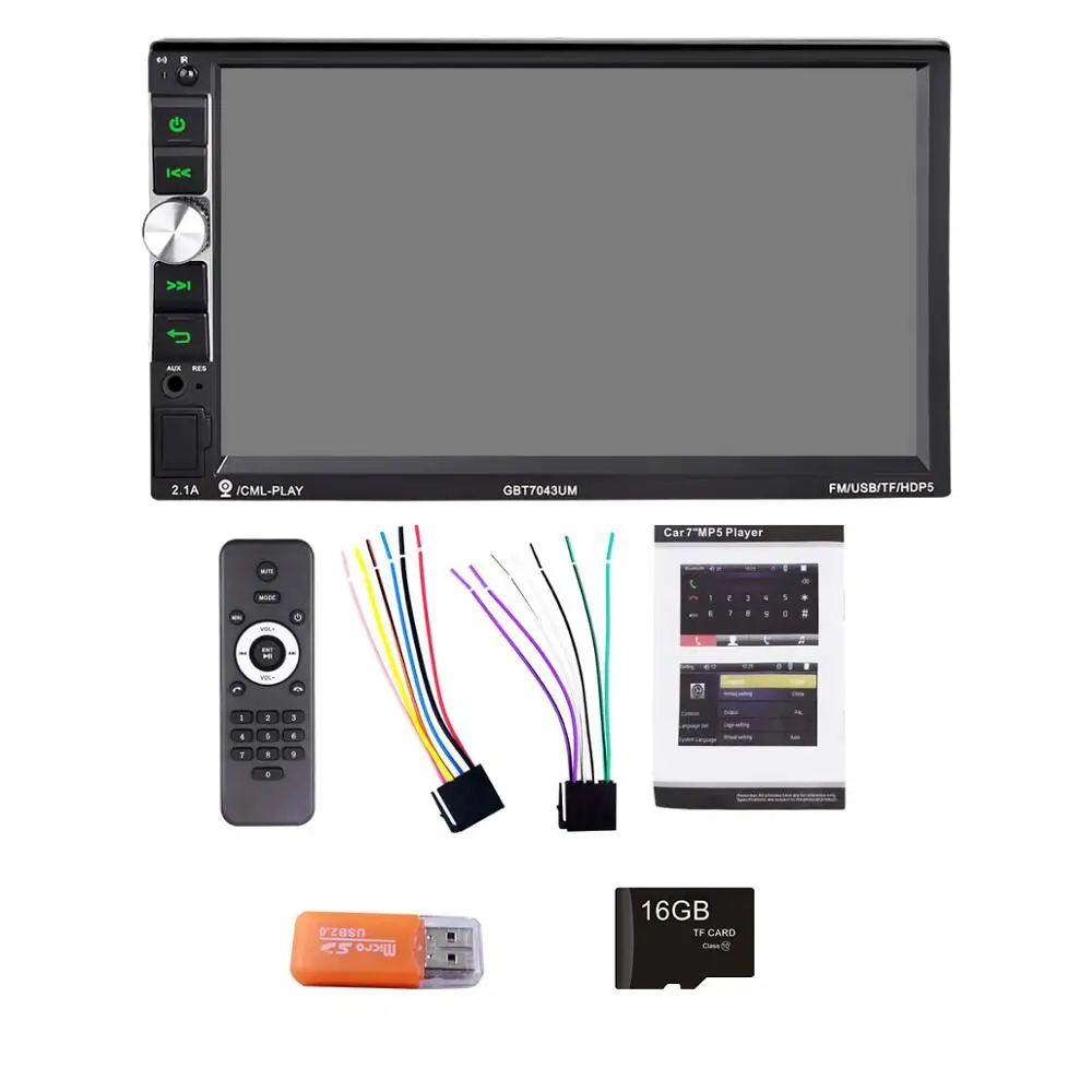 3-16G and cardreader 2 din 7 ''автомобильное радио Авторадио сенсорный экран радио HD Bluetooth мультимедийный плеер Зеркало Ссылка USB/AUX-in 2 USB TF цифровой дисплей - Цвет: 3-16G and cardreader