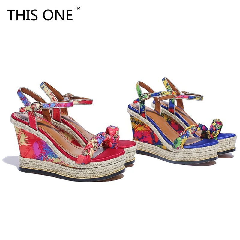 Эта новая женская летняя обувь на платформе с вышивкой Элегантные босоножки