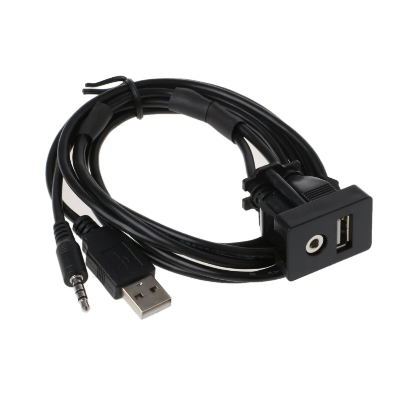 

1 м автомобильное приборное крепление USB порт авто лодка 3,5 мм AUX USB Удлинительный кабель адаптер