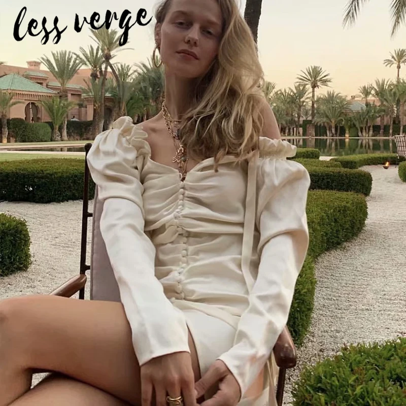 Lessverge винтажное облегающее атласное платье на шнуровке женское тонкое