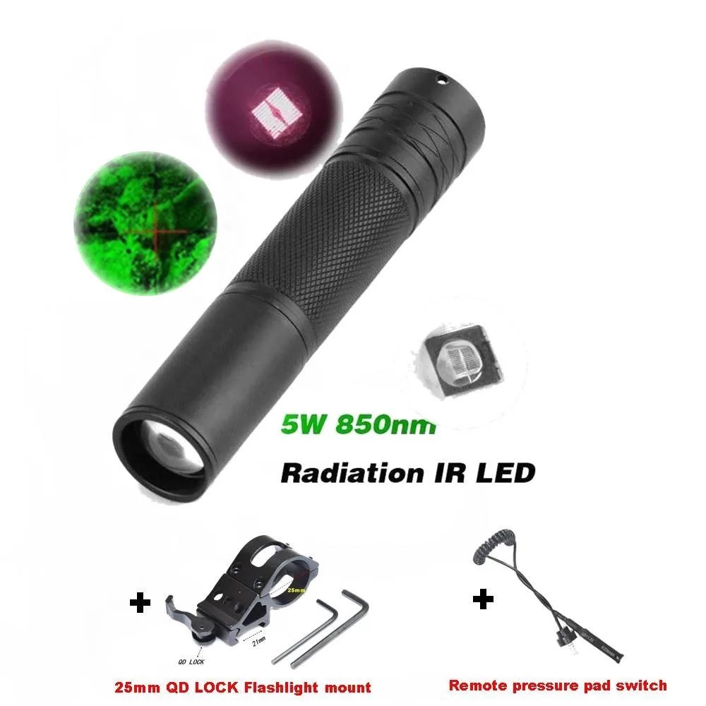 AloneFire IR01 поступление 850nm инфракрасный ИК-фонарик лампа ночного видения алюминиевый Linterna светодиодный фонарь уличный охотничий фонарь Led