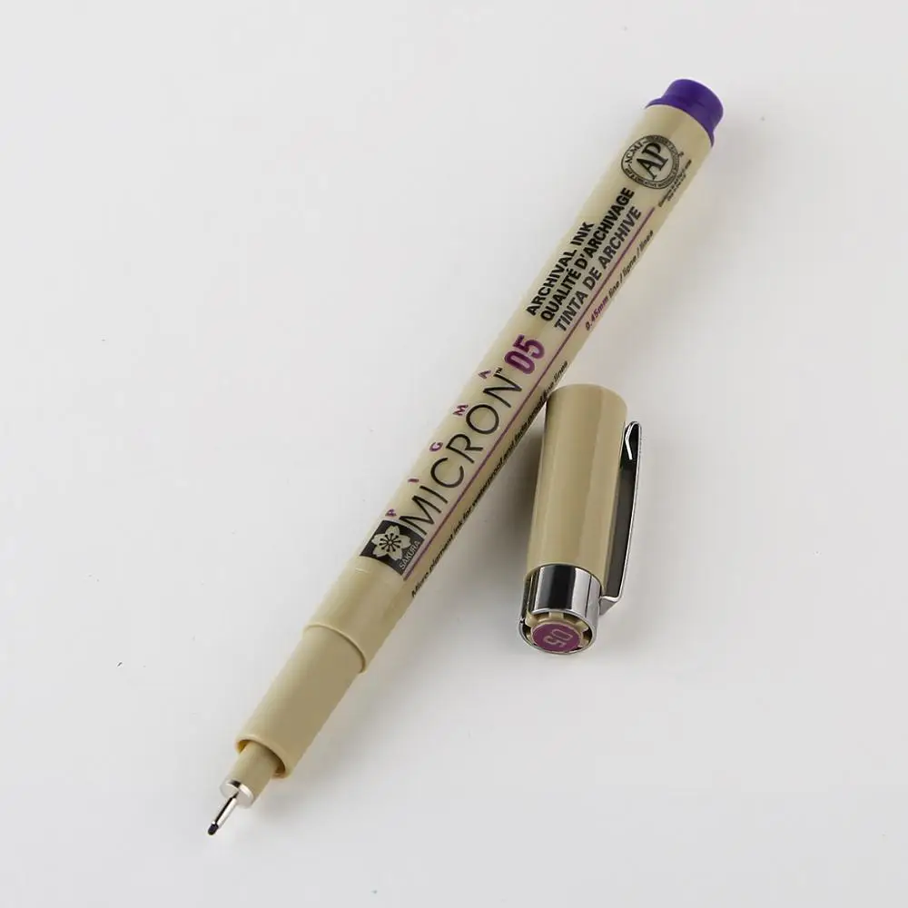 Набор маркеров ручка Pigma micron 0,45 мм 0,25 мм водонепроницаемый маркер для рисования манга крючок линии товары для рукоделия маркер - Цвет: purple