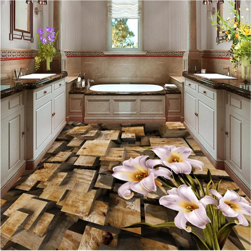 

beibehang Customize any size fresco wallpapers Stereo Wooden Pile Floor wallpaper for walls 3 d papel de parede 3d