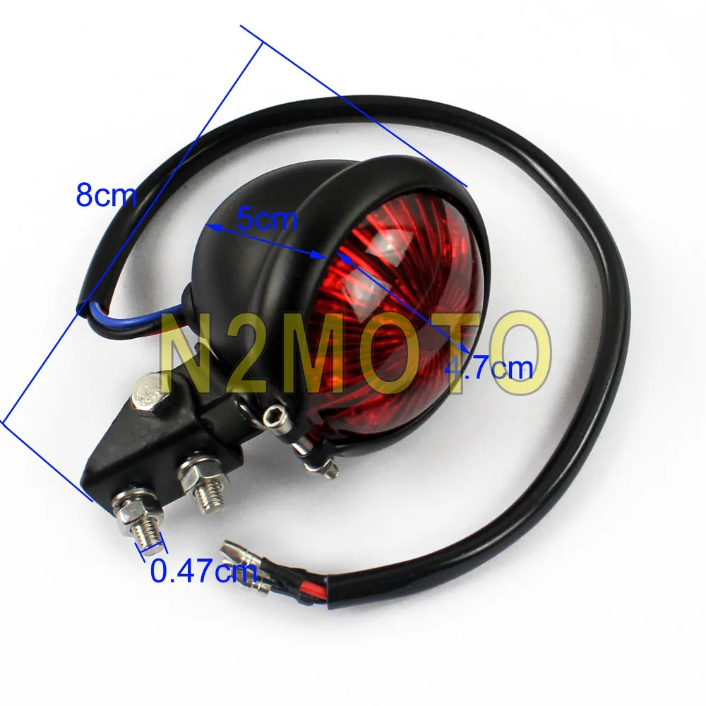Хром 12V светодиодный мотоцикл Винтаж пользовательские Бейтс Стиль стоп сигнал