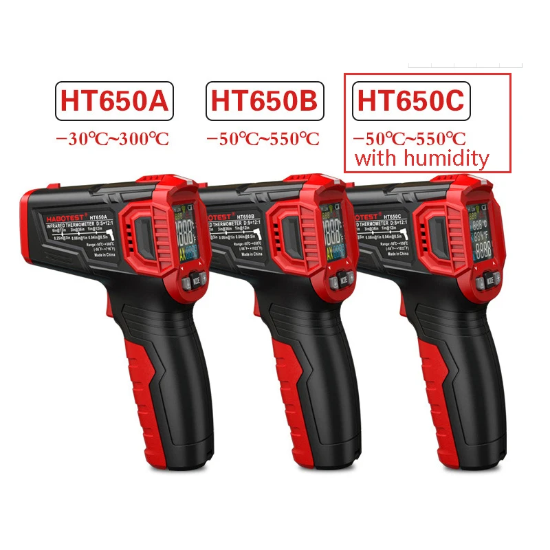 HABOTEST HT650-30~ 550C цифровой термометр измеритель влажности инфракрасный термометр гигрометр Измеритель температуры и влажности пирометр
