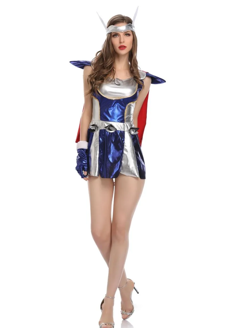 2018 New Arrivals Women Halloween Cosplay Thor Popeye Costume With Cloak Carnival Dress Girls Sexy Outfit Warrior Costumes | Тематическая