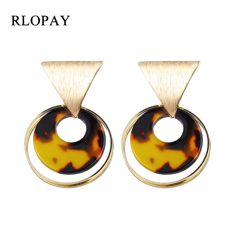 RLOPAY модный акриловый металлический Леопардовый геометрический женский