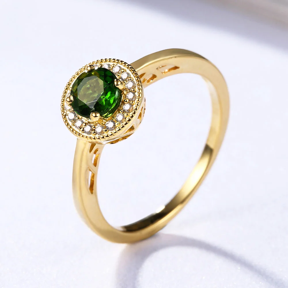 DOUBLE-R 0.5ct Natural Diopside Gemstone Solid 925 Sterling Silver Ring Embroidery | Украшения и аксессуары