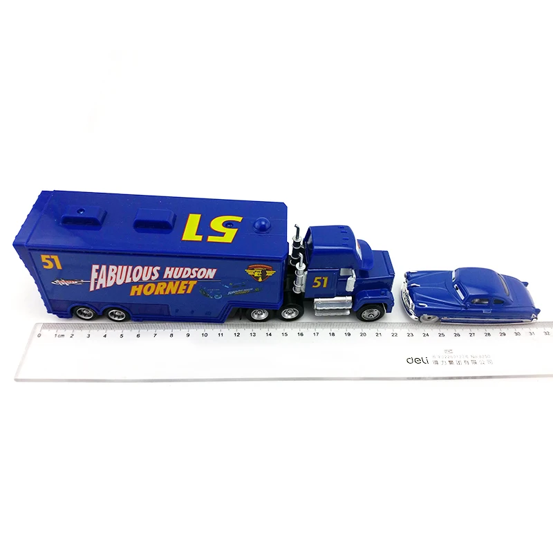 Дисней Pixar Cars Mack Uncle &amp No.51 Hudson литой игрушечный автомобиль свободные 1:55
