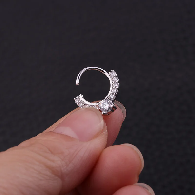 1 шт. серебряный и золотой цвет Cz обруч Daith серьга Племенной индийский