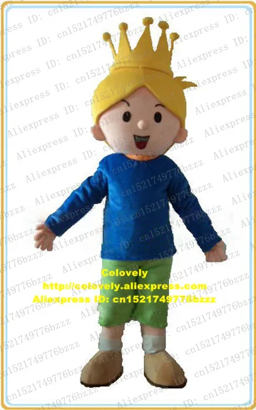 Smart Prince Infante AFKAP Mascot Costume Adult Size With Yellow Diadema Curve Light Black Eyebrow Small Eyes No.5752 FS | Тематическая - Фото №1