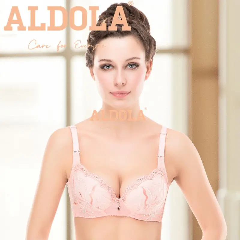 ALDOLA High Quality Women Embroidery Floral Bra Red Pink Sexy Luxury Lingerie Wedding Plunge Brassiere Plus Ladies YW53005 | Женская