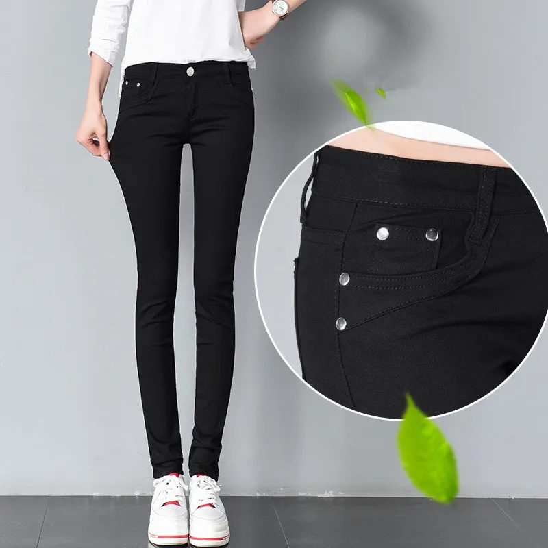 

FSDKFAA Woman Jeans Solid Pencil Women Pants Girls Sweet Candy Color Slim Trousers Femme Pantalon Good Quality Women Leggings