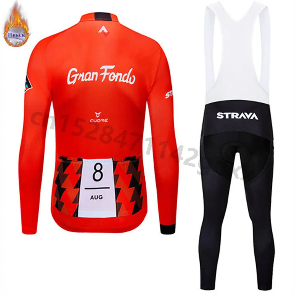 STRAVA велосипедная майка мужская pro team зимний теплый флисовый комплект с длинным рукавом MTB велосипедная Одежда Майо Ropa Ciclismo Hombre