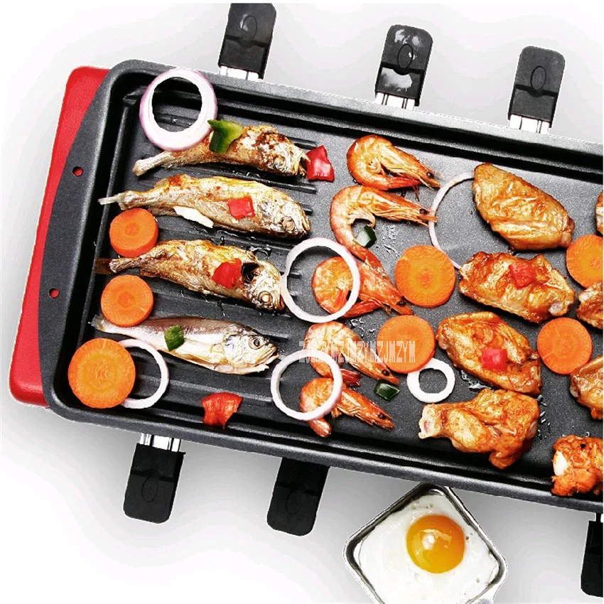 by a 1800w 220v household electric barbecue grill smokeless indoor electric grill large type barbecue stove 50hz for 3 8 people free global shipping