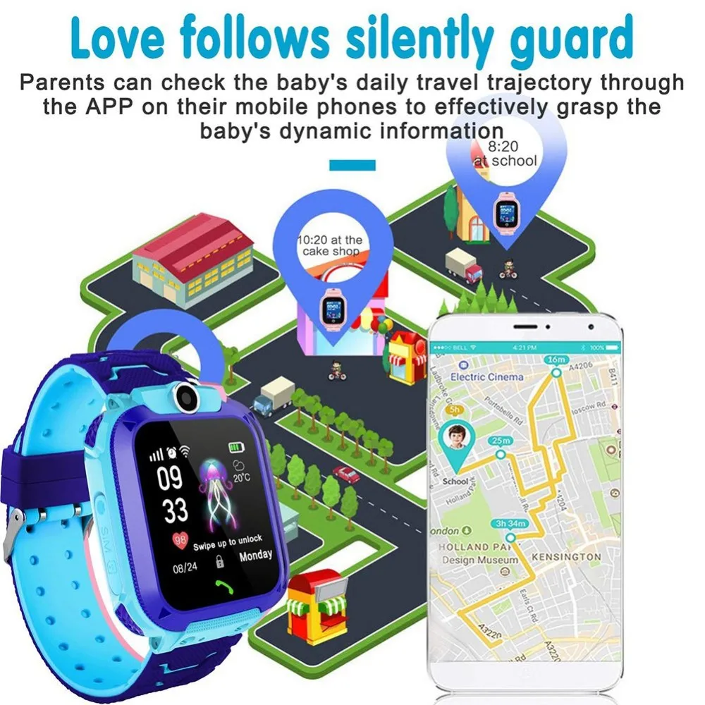 2019 Newest Waterproof Q12 Kid LBS Smart Watches Baby Watch SOS Call Location Finder Locator Tracker Anti Lost Monitor Hot | Электроника