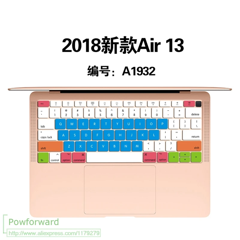 Силиконовый чехол для клавиатуры macbook air 13 дюймов 3 дюйма A1932 с Touch ID английский