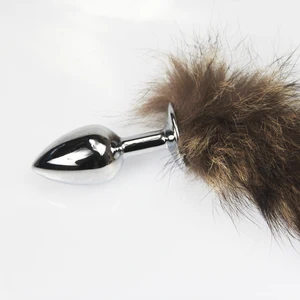 Металлическая пушистая Анальная пробка дикая лиса хвост сексуальные игрушки Анальная пробка БДСМ флирт точка g анальная пробка для женщин Фетиш кошачий хвост взрослые игрушки