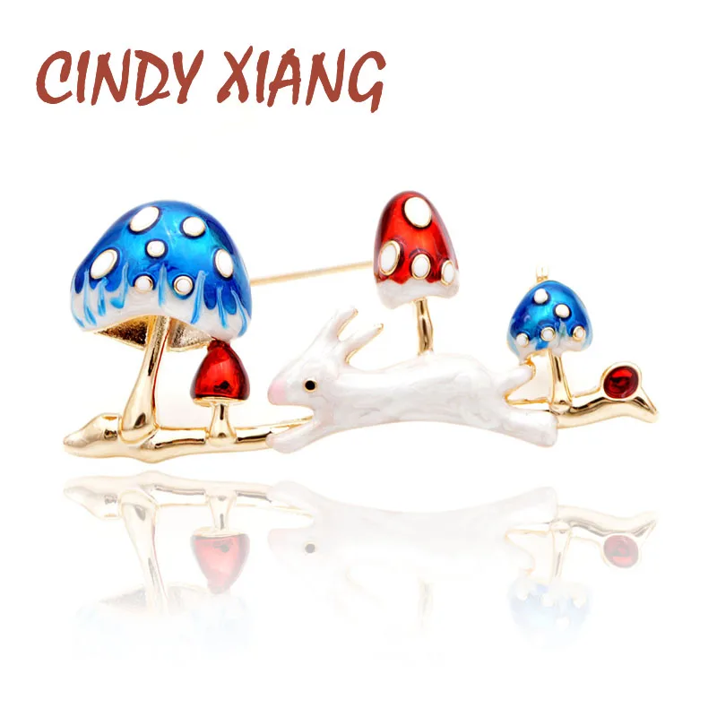 CINDY XIANG Новое поступление эмалированные грибы и броши кролик Для женщин Красочные