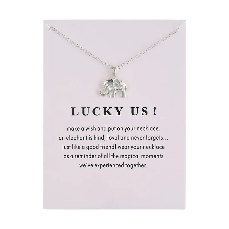 Cloaccd Новая мода Золотой Цвет Lucky нам Кулон Слон Цепочки и ожерелья для Для женщин