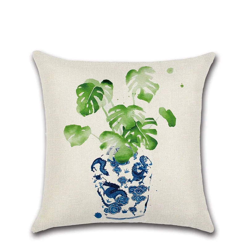 2PC/SET Home Tropical Rainforest Green Leaves Bonsai Pillowcases For Office Bedroom Pillow Case Decorative Pillowcase 45*45cm | Дом и сад