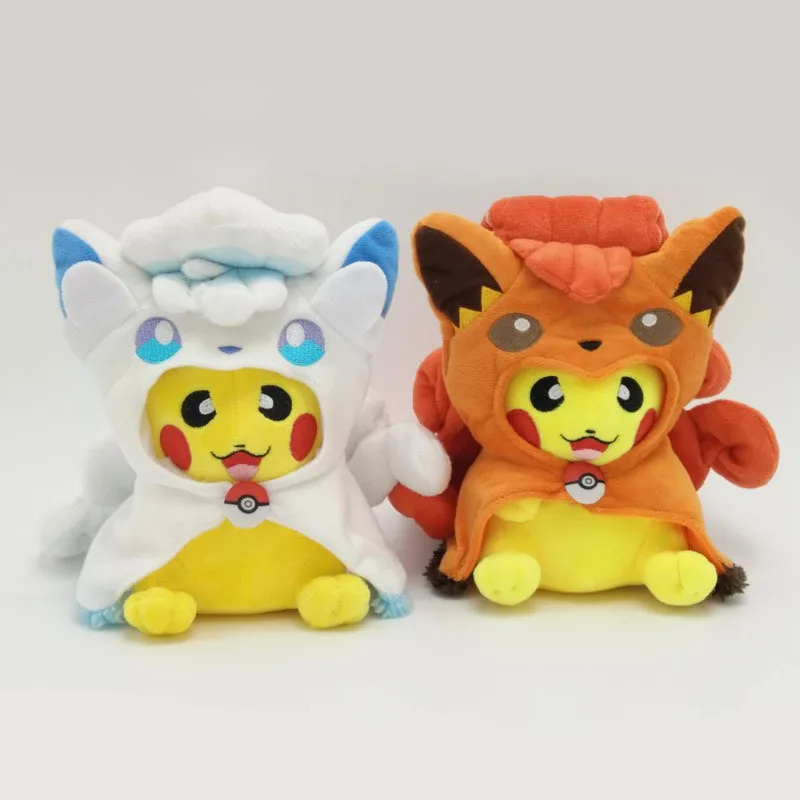 Милая плюшевая кукла Пикачу мягкая аниме Alolan Vulpix нарядная игрушка Детская для