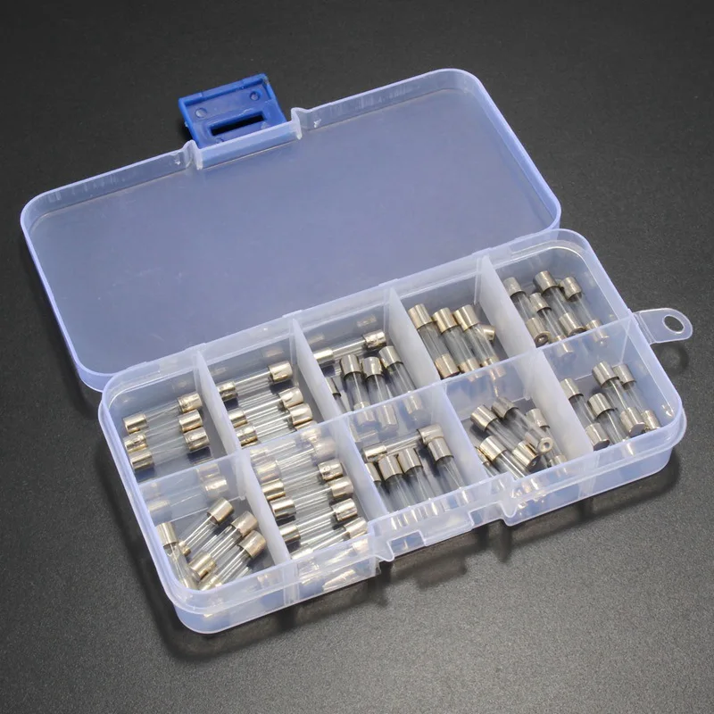 Набор стеклянных предохранителей в ассортименте 50 шт. набор трубок с медленным