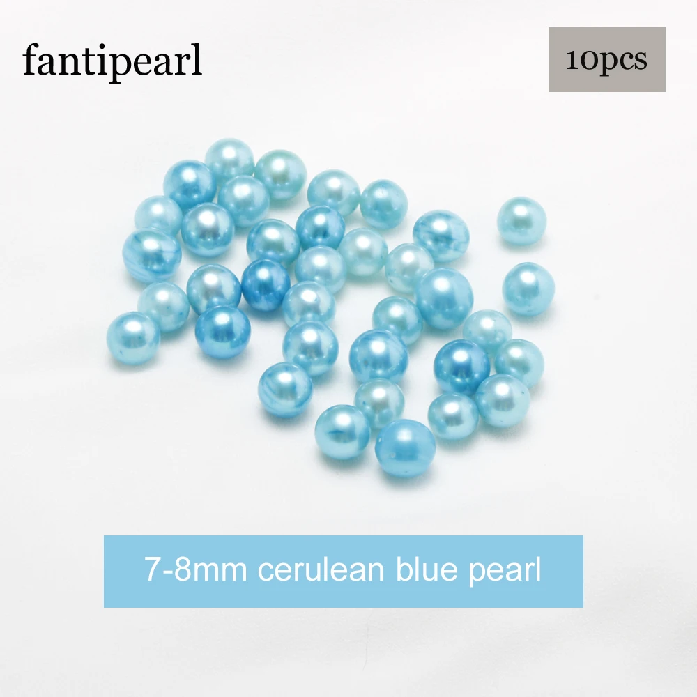 Fantipearl красивый цвет 7-8 мм Свободный жемчуг качество AAA cerulean синий | Украшения и