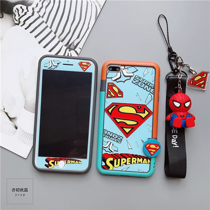 as picture Для iphone XS Max милые Монстры закаленное стекло flim для iphone X XS XR 6 6S 7 8plus мультфильм Сейлор Мун чехол+ бампер+ ремни - Цвет: as picture