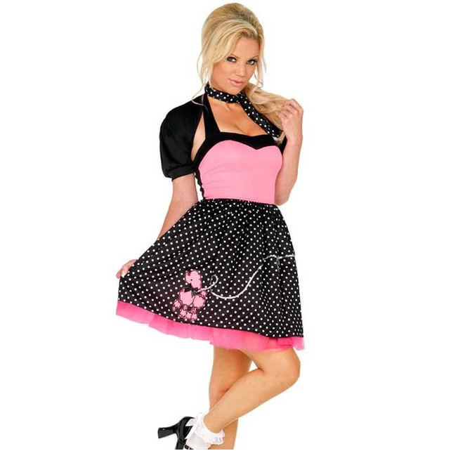 

UTMEON 50S Pin-up Poodle Dock Hop Cutie Rockbilly School Girl Costume